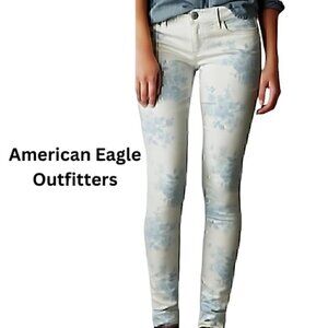 🆕American Eagle Jegging Floral Skinny  Stretch Jeans Size 2 NWT